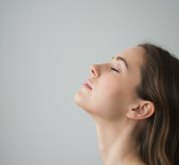 Person performing jawline exercises with proper form and technique